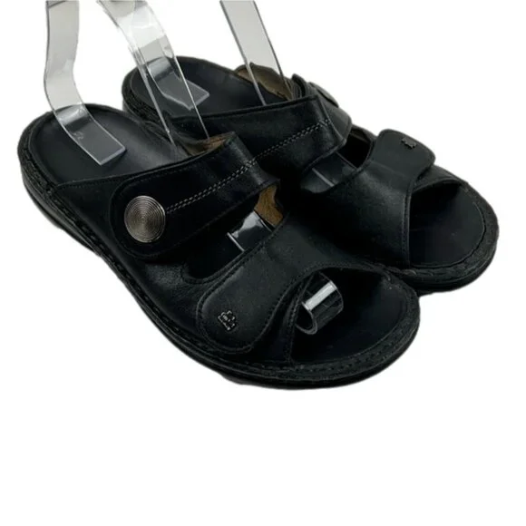 Finn Comfort Women's Black leather Sansibar Sandals Size 39 - Picture 1 of 12